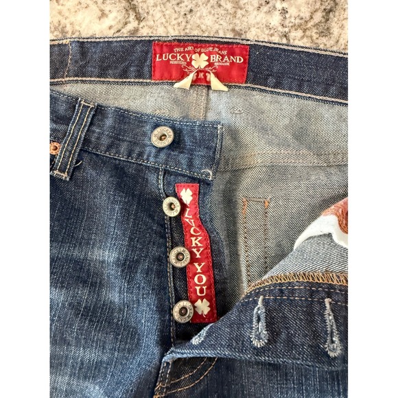 Lucky Brand 221 Original Straight Jeans Mens 32x32 Dark Wash Denim - Picture 3 of 10